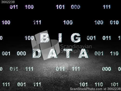 Image of Data concept: Big Data in grunge dark room