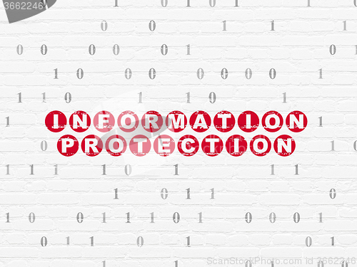 Image of Safety concept: Information Protection on wall background