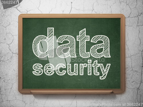 Image of Safety concept: Data Security on chalkboard background