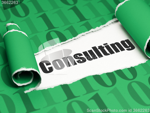 Image of Finance concept: black text Consulting under the piece of  torn paper