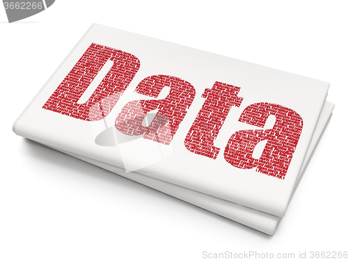 Image of Information concept: Data on Blank Newspaper background