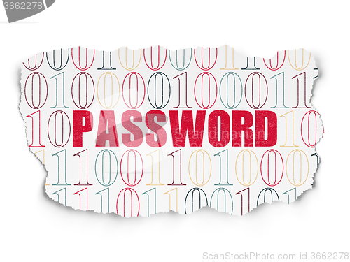 Image of Safety concept: Password on Torn Paper background