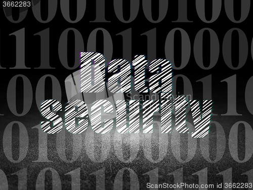 Image of Safety concept: Data Security in grunge dark room