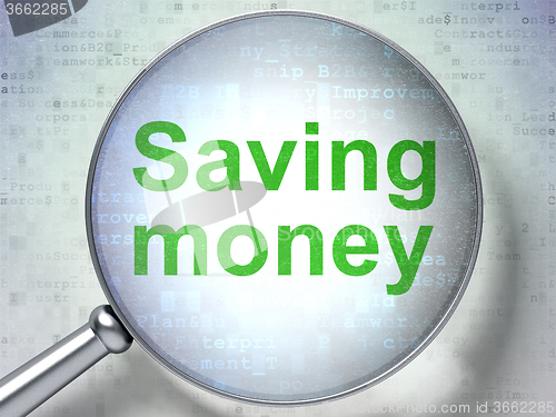 Image of Finance concept: Saving Money with optical glass
