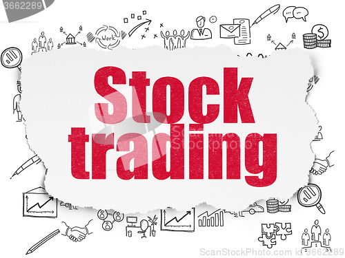 Image of Finance concept: Stock Trading on Torn Paper background