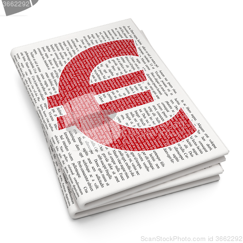 Image of Money concept: Euro on Newspaper background