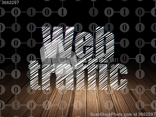 Image of Web design concept: Web Traffic in grunge dark room