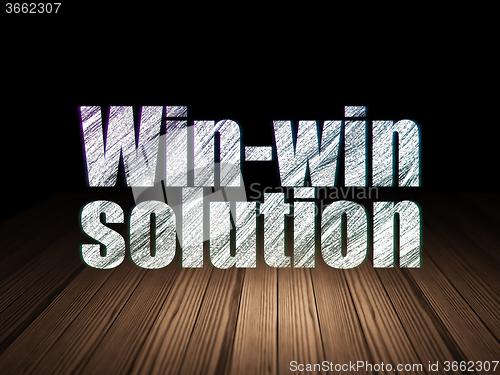 Image of Finance concept: Win-win Solution in grunge dark room