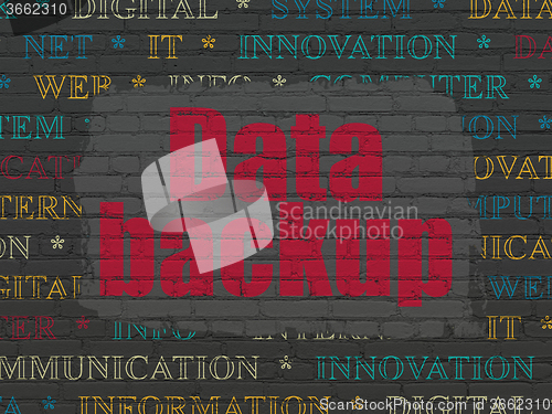 Image of Information concept: Data Backup on wall background