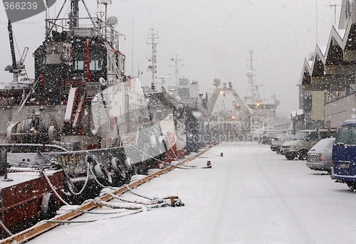 Image of Norwegian harbour. February 2008
