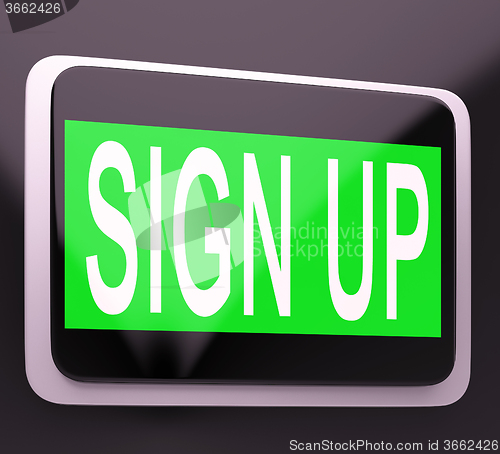 Image of Sign Up Button Showing Website Joining
