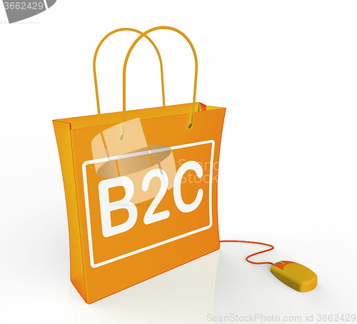 Image of B2C Bag Represents Online Business and Buying