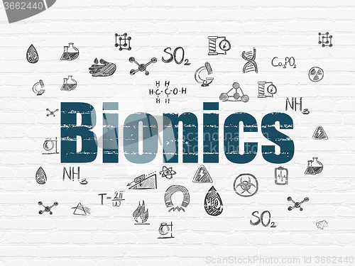 Image of Science concept: Bionics on wall background