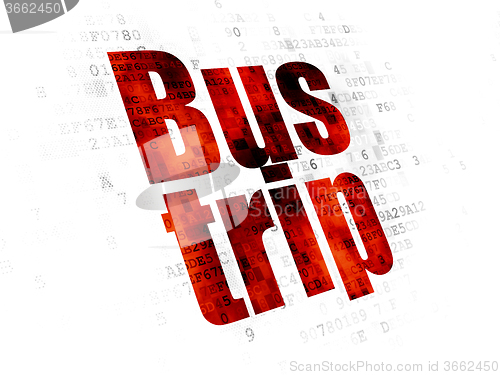 Image of Travel concept: Bus Trip on Digital background