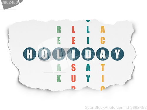 Image of Tourism concept: Holiday in Crossword Puzzle