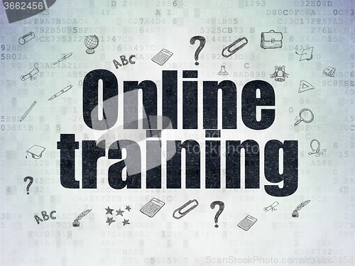Image of Education concept: Online Training on Digital Paper background