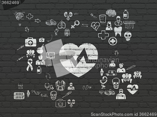 Image of Healthcare concept: Heart on wall background