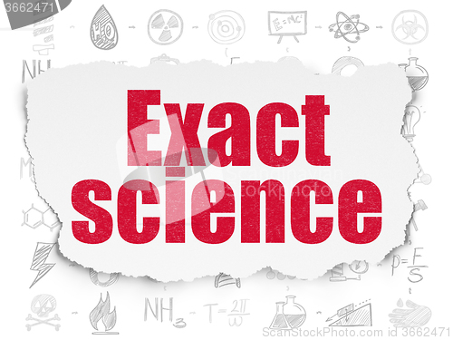 Image of Science concept: Exact Science on Torn Paper background