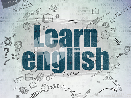 Image of Education concept: Learn English on Digital Paper background