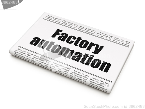 Image of Manufacuring concept: newspaper headline Factory Automation