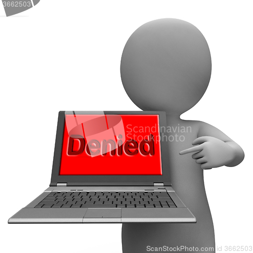 Image of Denied Laptop Showing Denial Deny Decline Or Refusals