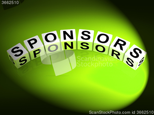 Image of Sponsors Dice Represent Advocates Supporters and Benefactors