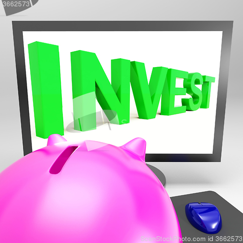 Image of Invest Screen Shows Growing Stocks For Investor