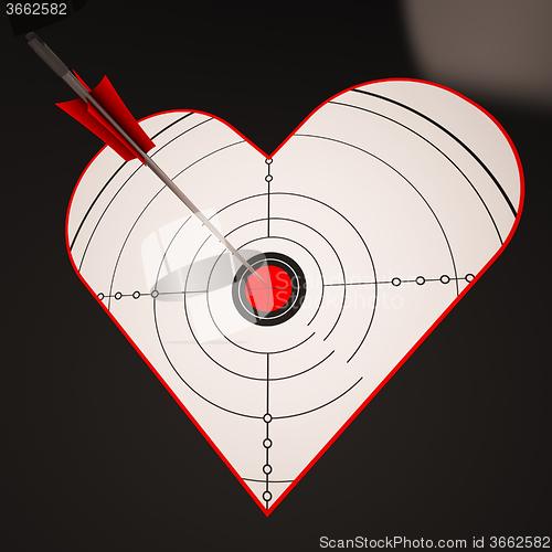 Image of Heart Target Shows Successful Winner In Love