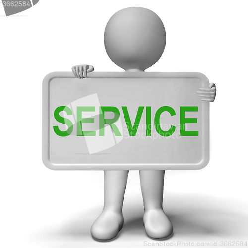 Image of Service Button Means Help Support And Assistance