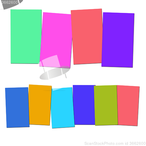 Image of Four And Six Blank Paper Slips Show Copyspace For 4 Or 6 Letter 