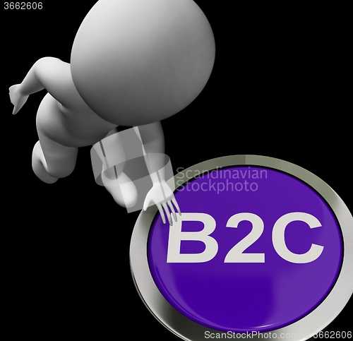 Image of B2C Button Shows Company Customers And Trading