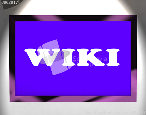 Image of Wiki Screen Shows Online Information Knowledge Or Encyclopedia