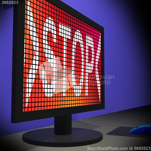 Image of Stop On Monitor Showing Denying