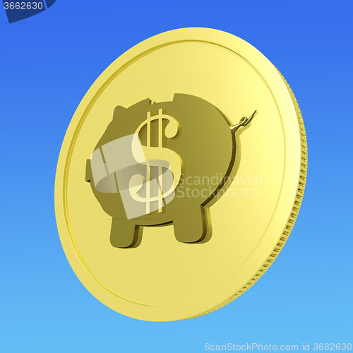 Image of Dollar Piggy Coin Shows American Business