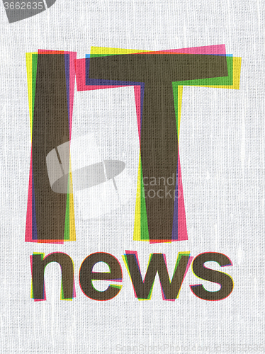 Image of News concept: IT News on fabric texture background