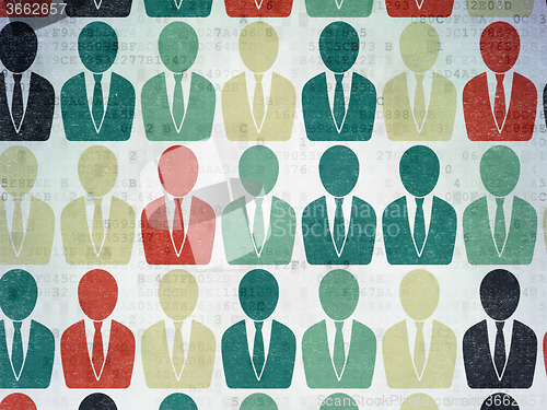 Image of Law concept: Business Man icons on Digital Paper background