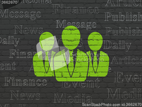 Image of News concept: Business People on wall background
