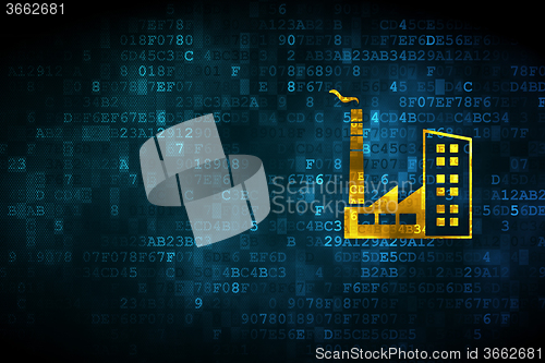Image of Industry concept: Industry Building on digital background