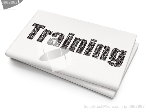 Image of Learning concept: Training on Blank Newspaper background