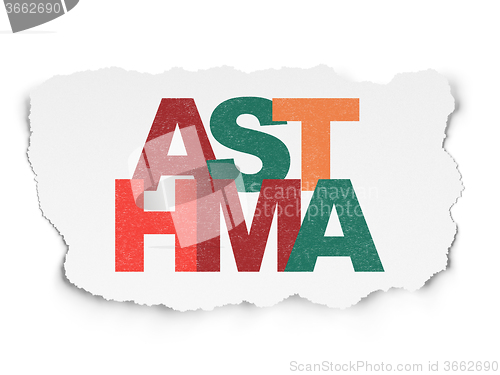 Image of Healthcare concept: Asthma on Torn Paper background