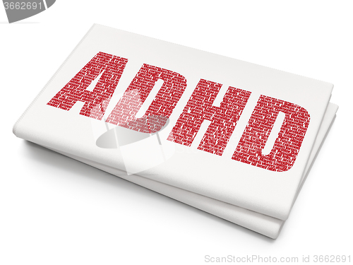 Image of Health concept: ADHD on Blank Newspaper background