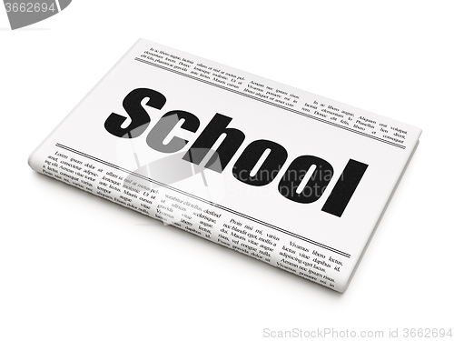 Image of Education concept: newspaper headline School