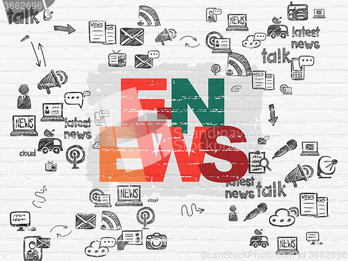 Image of News concept: E-news on wall background