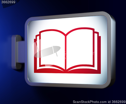 Image of Education concept: Book on billboard background