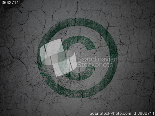 Image of Law concept: Copyright on grunge wall background