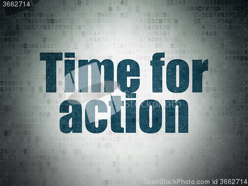 Image of Time concept: Time for Action on Digital Paper background