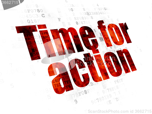 Image of Timeline concept: Time for Action on Digital background