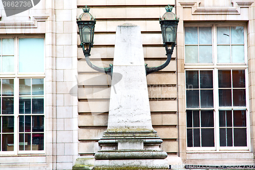 Image of old windon in england london street lamp