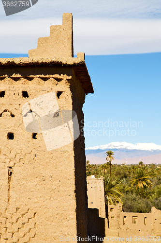 Image of mountain snow  in  africa morocco and  