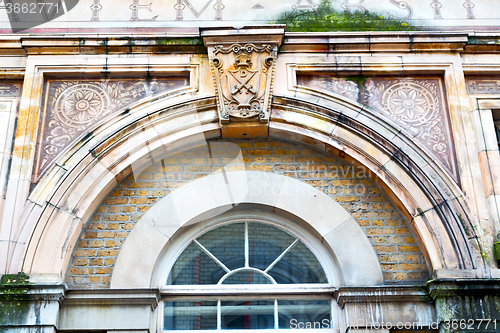 Image of old  in england london brick and  wall 